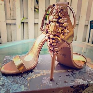 Customized Spray Paint Gold Pale Pink Sandals